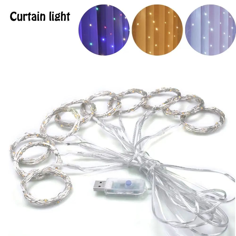 

3m LED Curtain Garland on the Window USB String Lights Fairy Festoon Remote Control New Year Christmas Decorations for Home Room