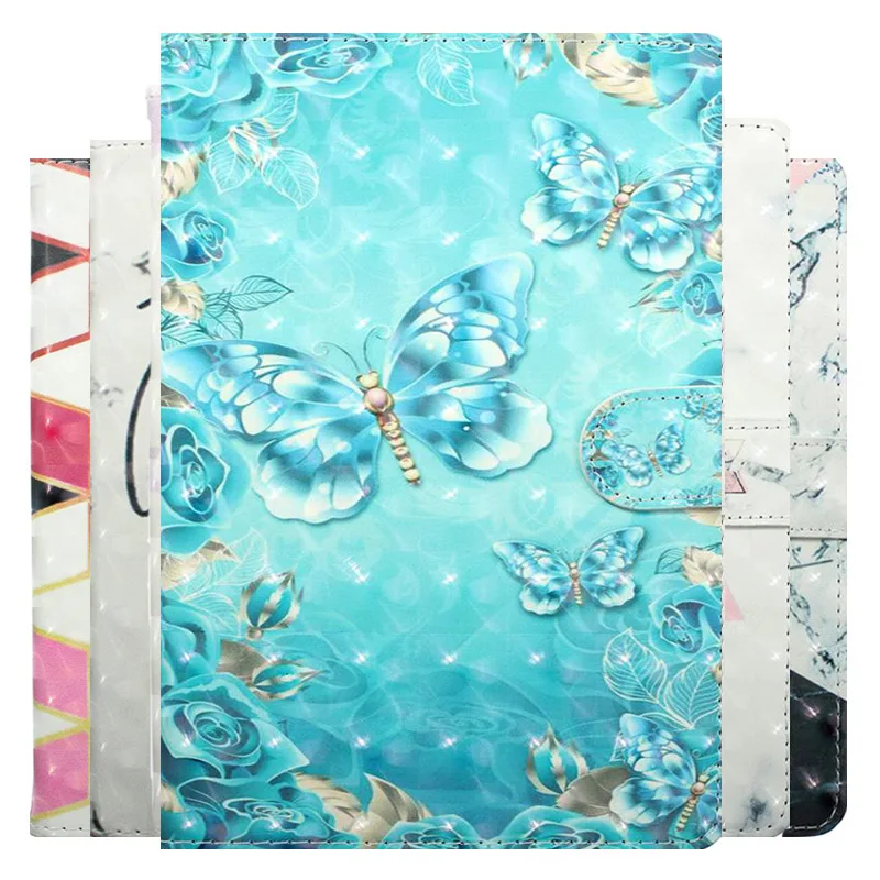 Новый 3D синего цвета с изображением бабочек кожаный чехол для Samsung Galaxy Tab A2 8 0 2017 SM