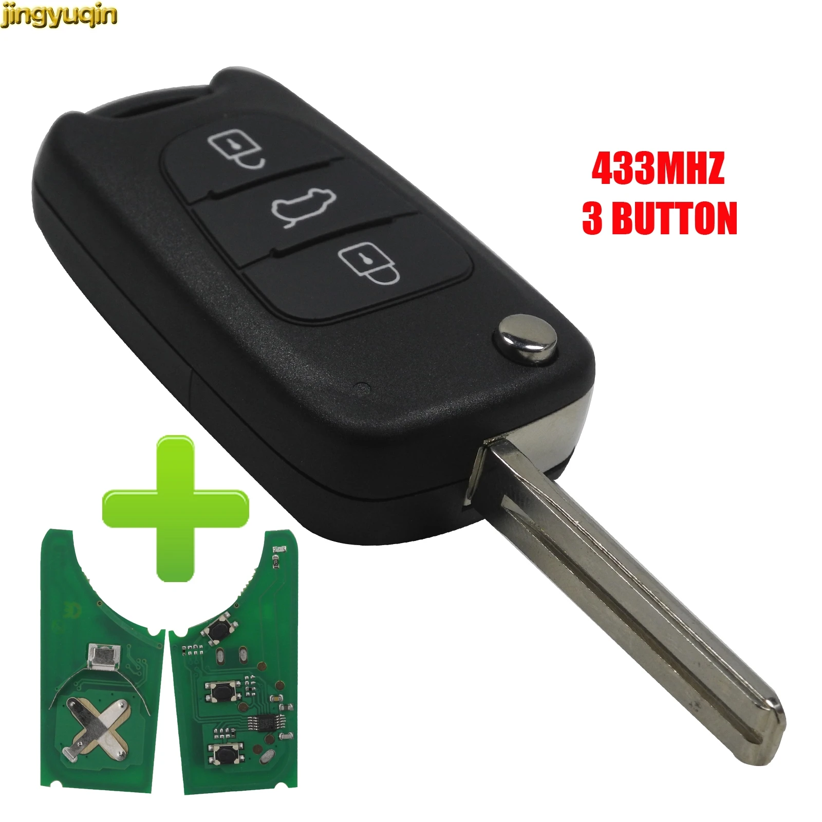 Jingyuqin флип ключ дистанционного управления 433 МГц ID46 чип для Kia Rio 3 Picanto Ceed Cerato Sportage K2