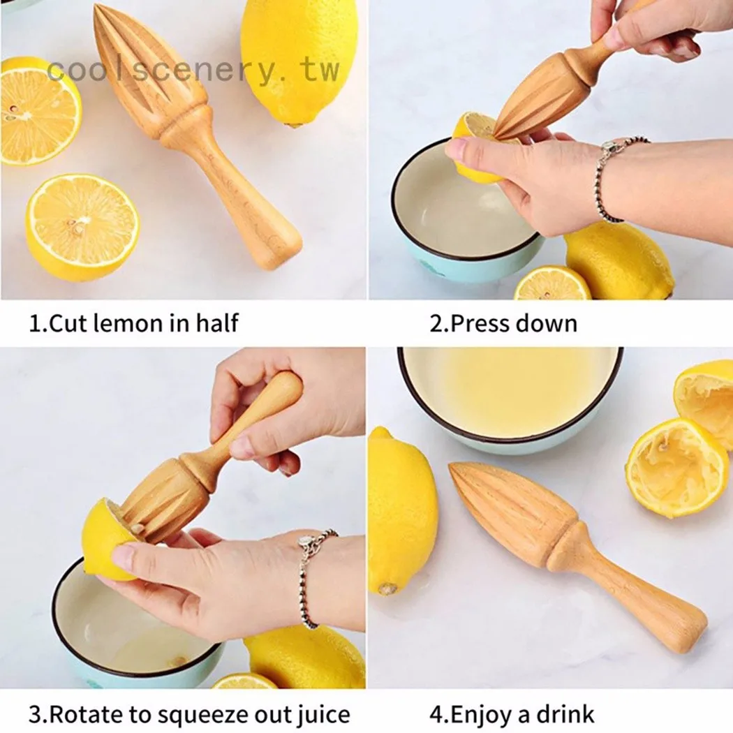 

1pcs Manual Beech Wood Lemon Press Juice Paintless Solid Wood Lemon Cone Home Kitchen Manual Juicing Tools
