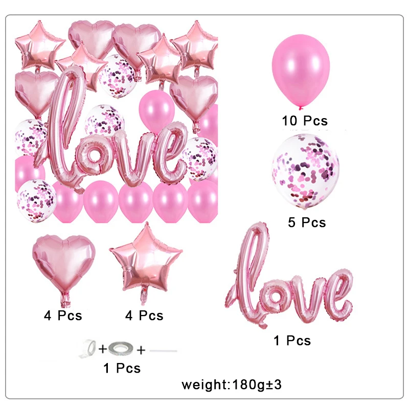 

Aluminum Foil Balloon Wedding Marriage Room Decoration LOVE Letter Valentine's Day Background Wall Romantic Proposal Package