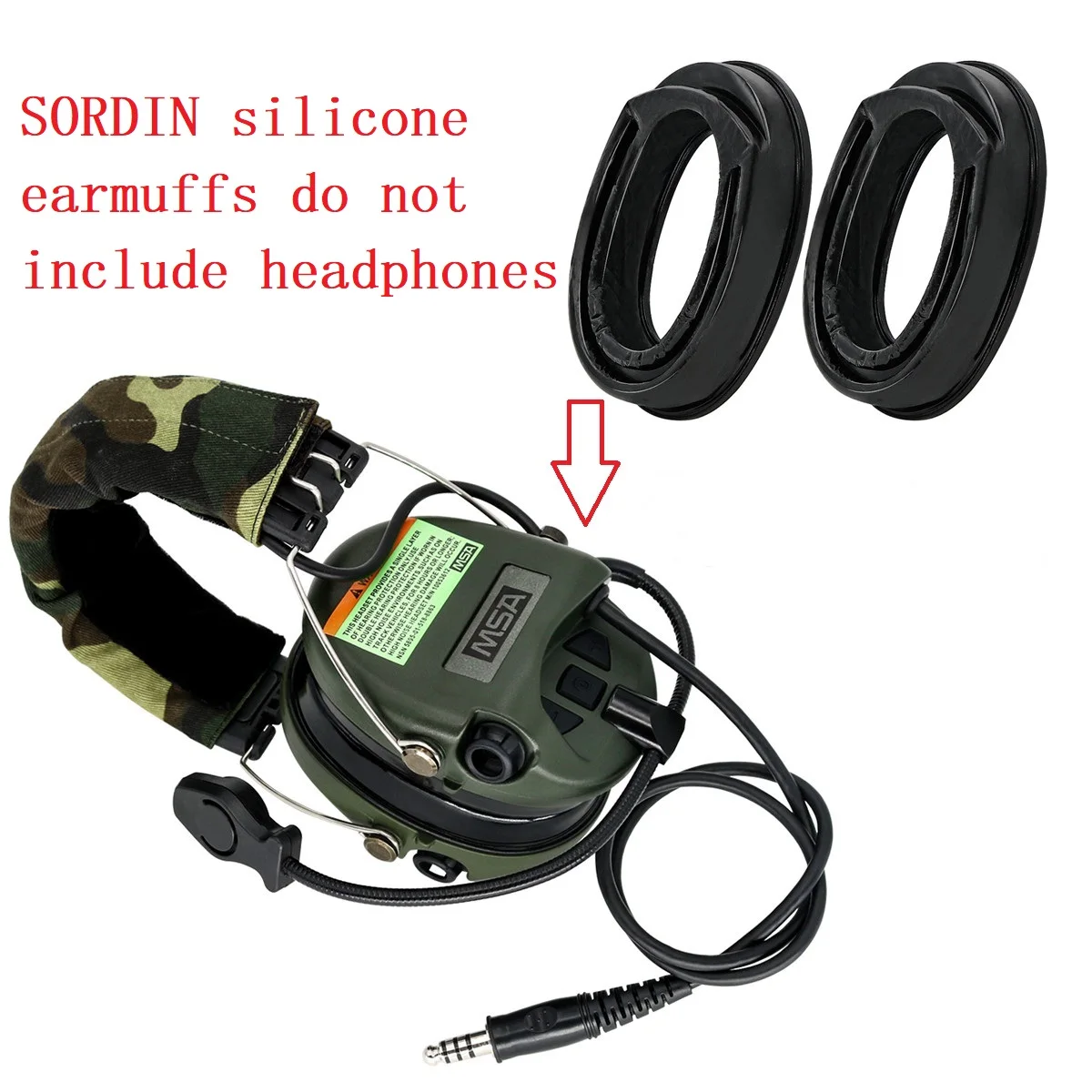 

silicone earmuffs for MSA/SORDIN/IPSC/TCI LIBERATOR II noise reduction shooting headphones