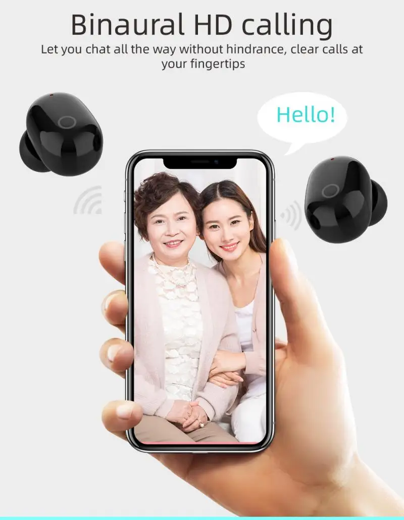 SMS-T10 Bluetooth Headset Touch Control Digital Display TWS Wireless Noise Reduction Music Hands-free Call Sports | Электроника