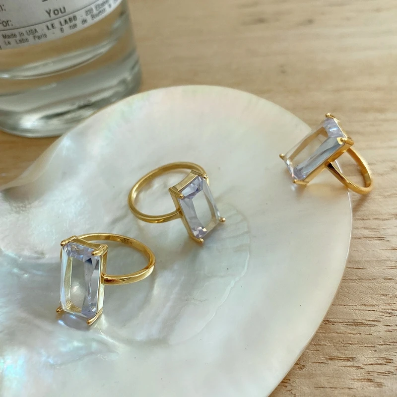 

Female Promise ring 925 Sterling silver Square AAAA cz Wedding Band Rings for women Bridal Statement Party Jewelry