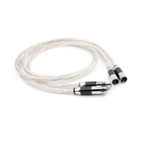 pair valhalla silver gold alloy xlr balance audio cable with carbon fiber xlr plug