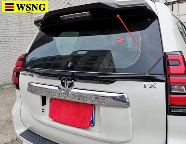 

ABS Plastic Black White Color Rear Trunk Boot Wing Spoiler For Toyota Cruiser Prado FJ150 FJ 150 2010-2018