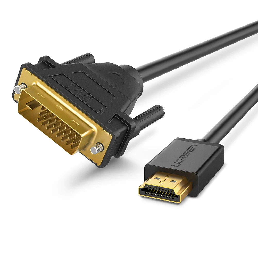 Ugreen hdmi к DVI DVI-D 24+ 1 контакт. кабели-переходники 3D1080p для жк-dvd HDTV XBOX PS3 высокоскоростной HDMI кабель 2 м 3 м 5 м