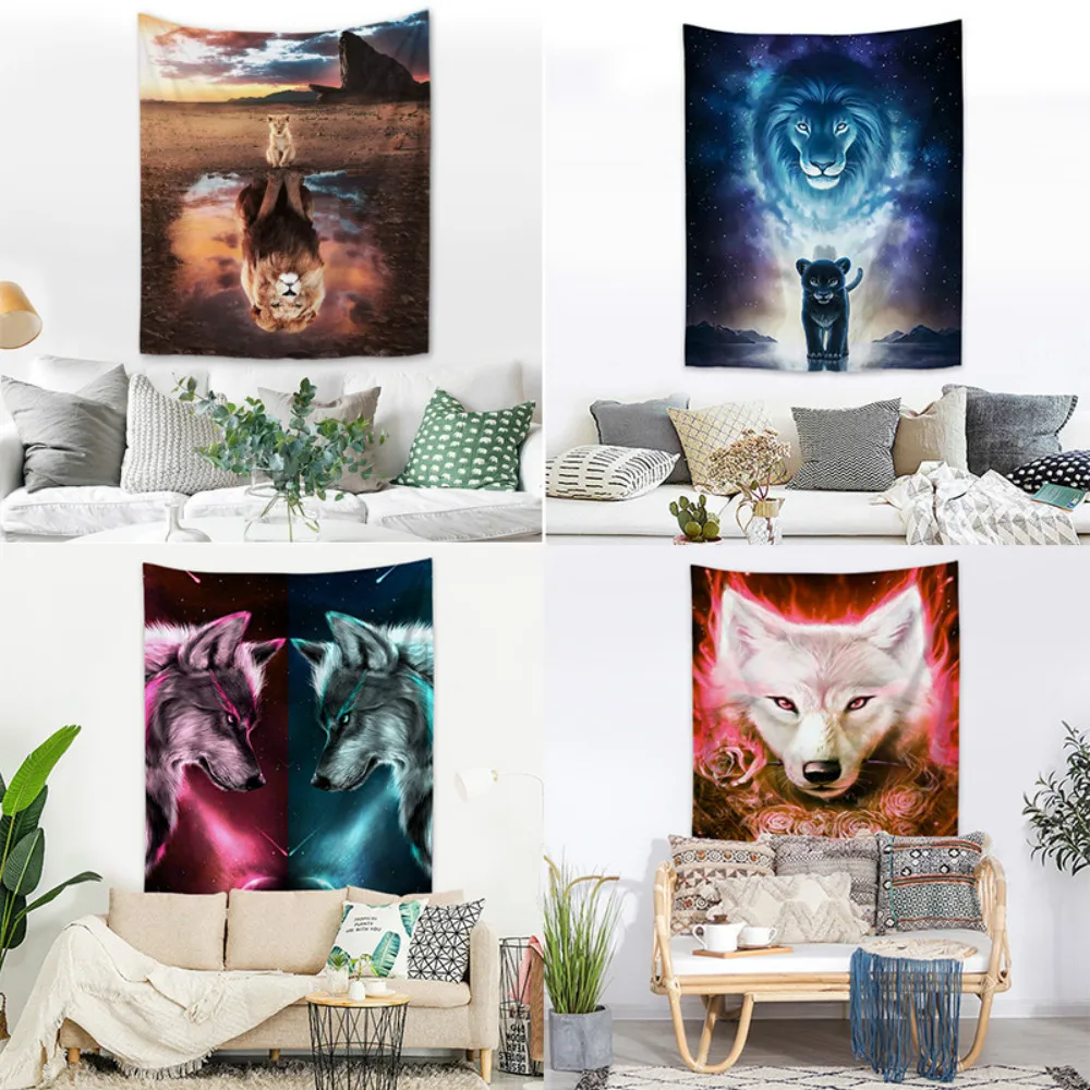 Гобелен INS в скандинавском стиле Ветер волка настенное украшение для дома