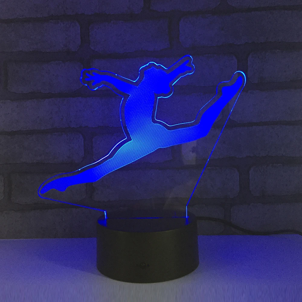 

Dancer LED RGB Night Light 7 Color Change Desk Light Action Figure PVC Kids Toys Brinquedos Christmas Gift