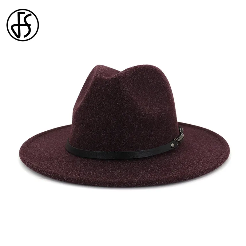 Шапка фетровая унисекс FS из шляпа с широкими полями шерсти бежевого и белого