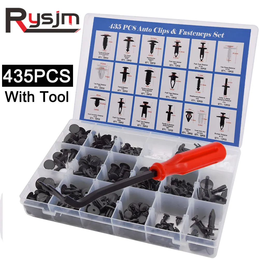 435 шт./компл. аксессуары для интерьера салона автомобиля крыло бампера фиксаторы