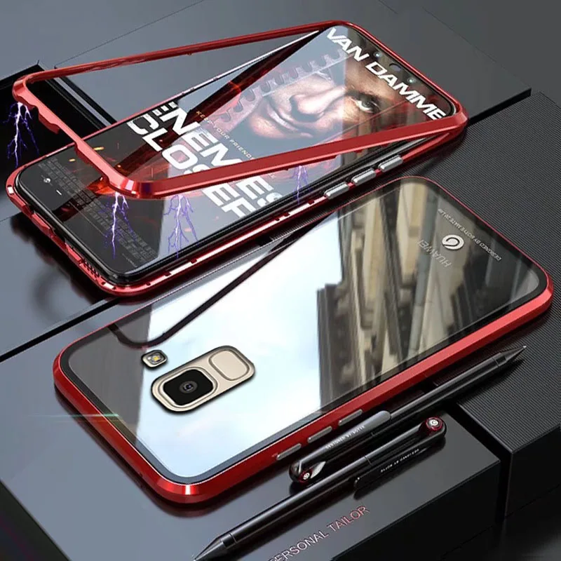 Чехол YonLinTan для Samsung galaxy J6 plus 2018 J6Plus J 6 Металлическая магнитная рамка жесткий чехол