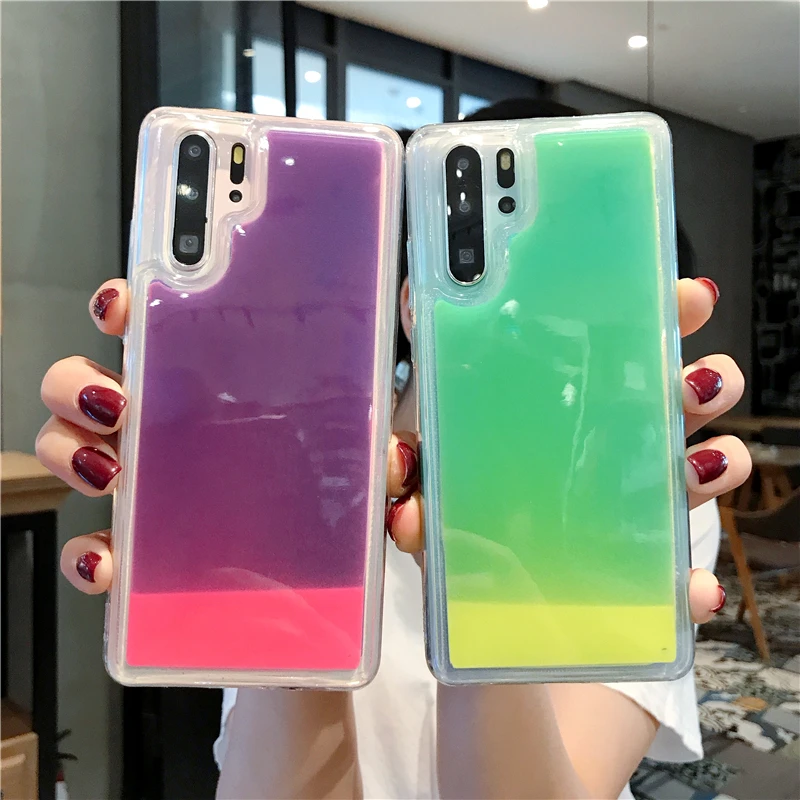 Светящийся неоновый чехол для телефона Huawei P30 pro p20 p40 Lite honor 20 mate 30 светящийся в