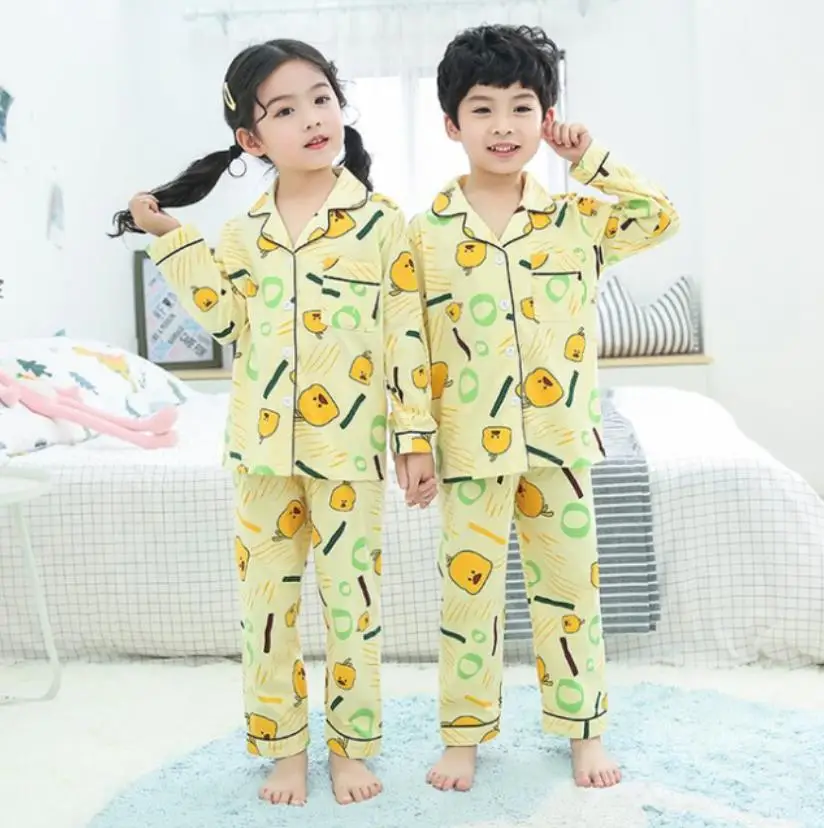 Осенний детский пижамный комплект кардиган Детская Пижама для девочек пижама