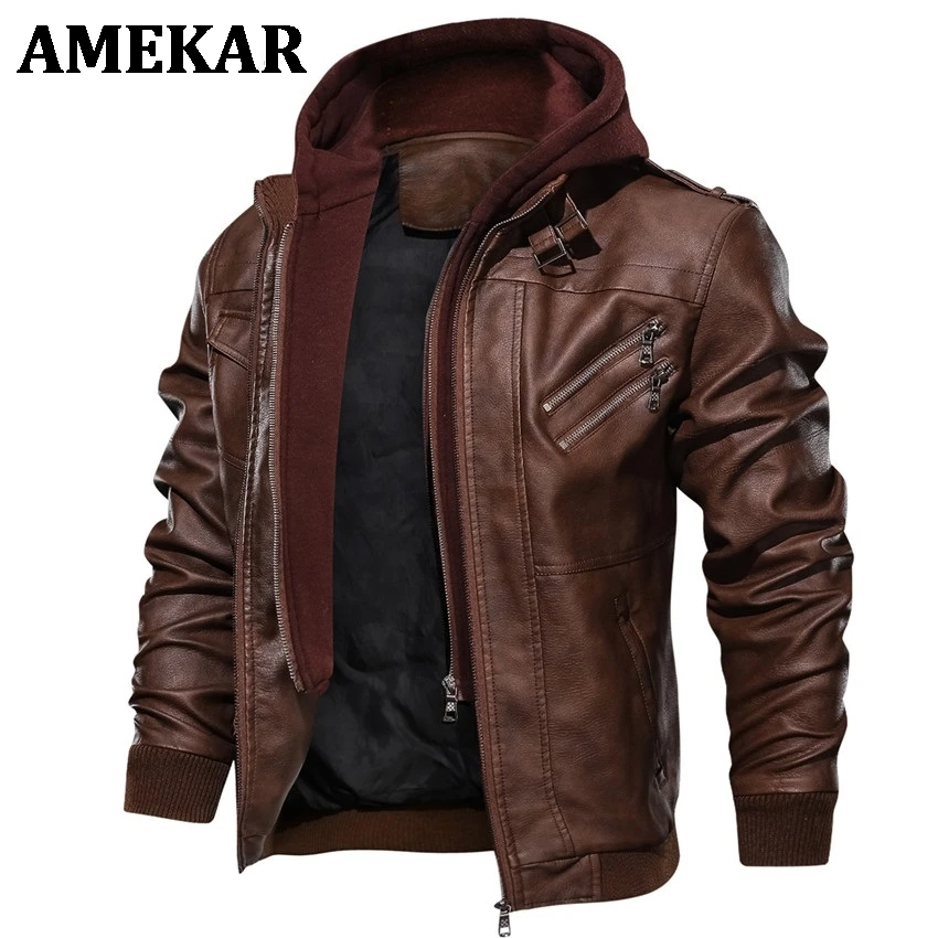 

Mountainskin New Men's Leather Jackets Autumn Casual Motorcycle PU Jacket Biker Leather Coats Brand Clothing EU Size SA722