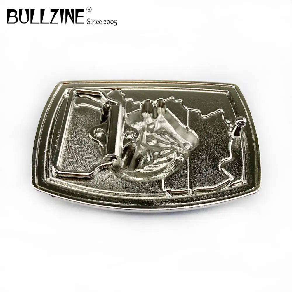 В Bullzine в западном стиле виде лошадиной головы пряжка на ремешке с серебряной