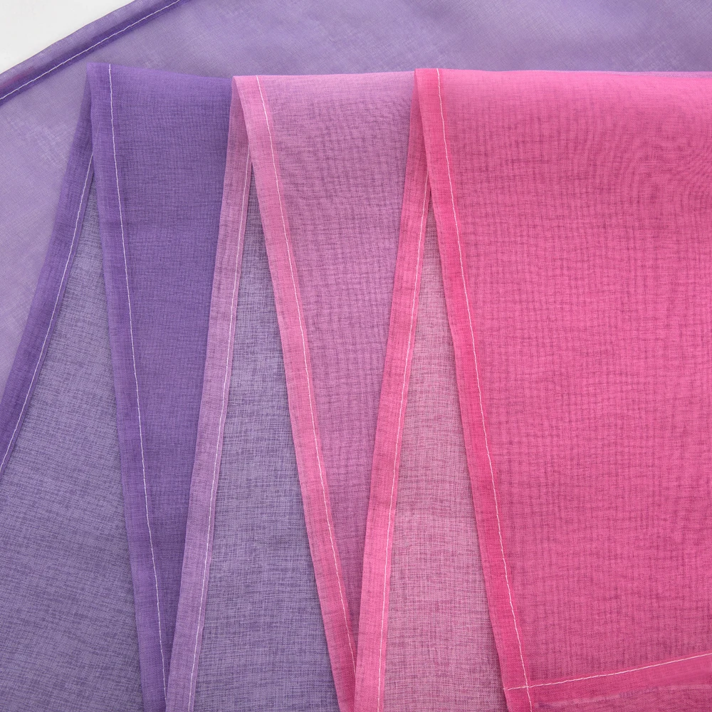 MILING Gradient Window Sheer Curtains Bedroom Valance for Living Room Tulle Voile Transparent Wedding Drapes | Дом и сад