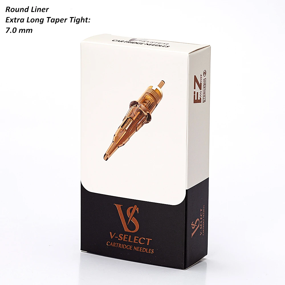 EZ V Select Tattoo Cartridge #14 (0.40 MM) Round Liner (RL) Needles Extra Long Taper Tight for Rotary Pen Machine Grips 20 Pcs