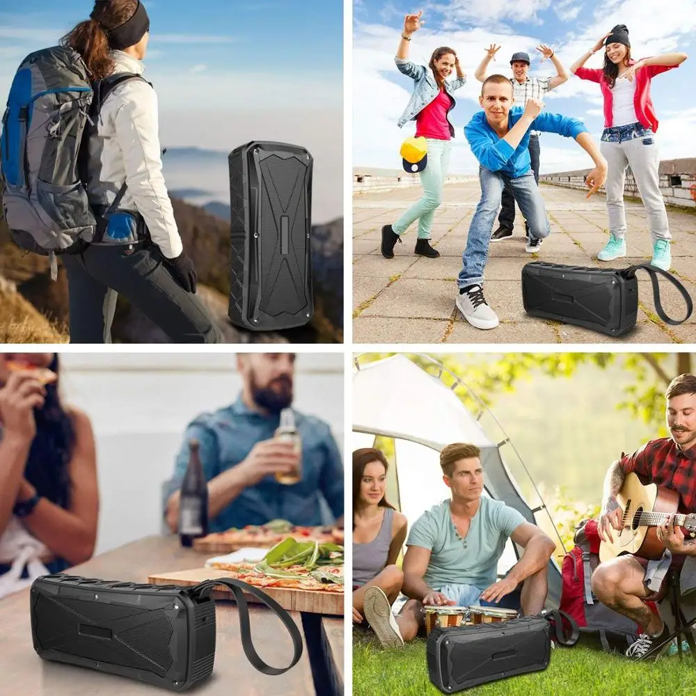 

Outdoor Antishock Waterproof Wireless Bluetooth Speaker With Power Bank Support TF Card USB for Music