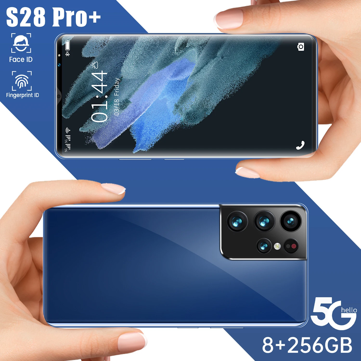 Новый 2021 S28 Pro + 8 256 ГБ 6 1 дюймов 10 Core Dual SIM Micro SD мобильный сотовый телефон 32 36 Мп 6000
