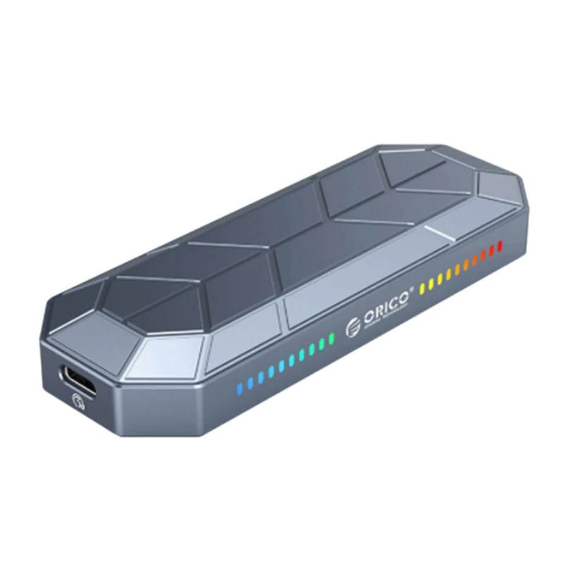 

ORICO M2VG01-C3 USB3.1 RGB Mobile Hard Disk Case for M.2 NVMe Solid State Drive Box 10Gbps 2TB SSD External Enclosure Adapter