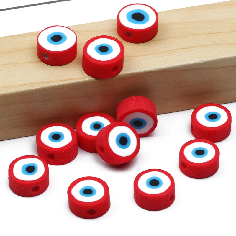 

10mm 20/50/100pcs Eye Pattern Polymer Round Clay Beads Loose Beads For Jewelry Making DIY Handmade Bracelet Necklace Accessories