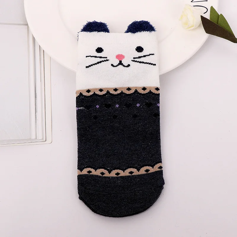 5 пара/лот Милые хлопковые женские Носки с рисунком кота и животных Кавайные