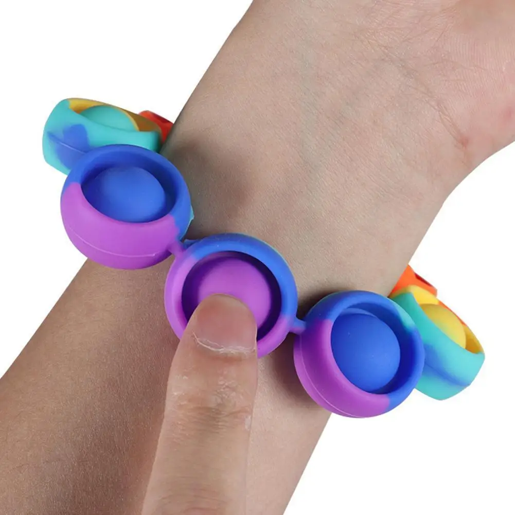 

Игрушки для снятия стресса Радужный Браслет пуш-Ай для взрослых игрушки антистресс сенсорный аутизм детская игрушка пузырь N7T7