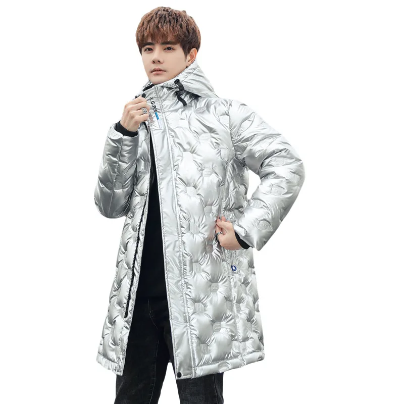2021 Winter Clothing New Korean Version of The Trend of Slim Body Long Men's Down Jacket Warm Coat