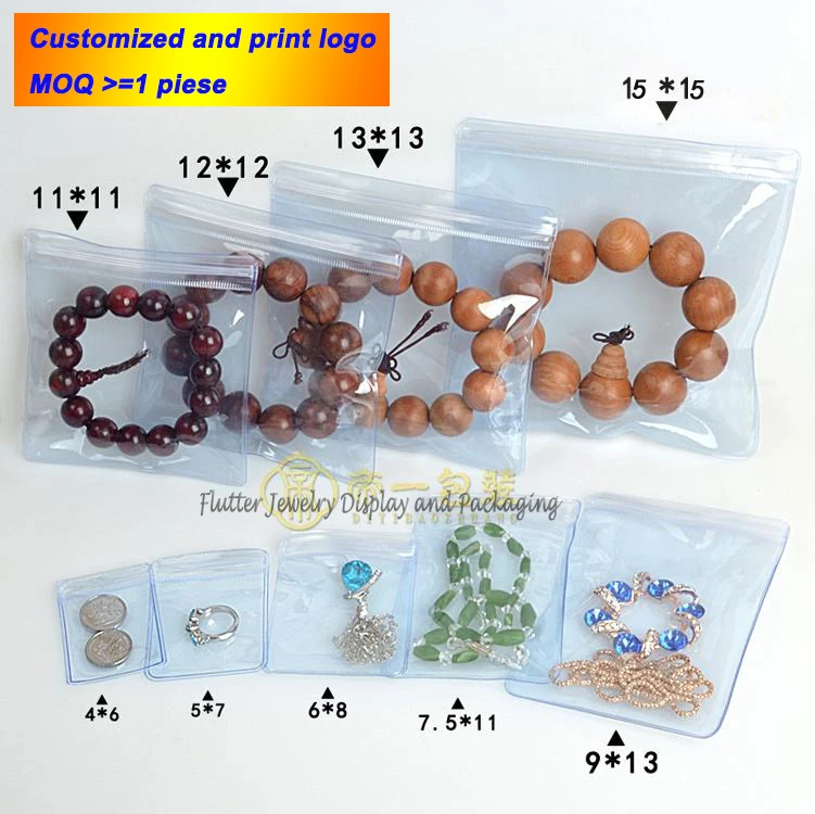 

PVC Thicken Jewelry Packaging Bags Jewelry Ziplock Pouches Bracelet Necklace Packing Bag Plastic Gift Bags