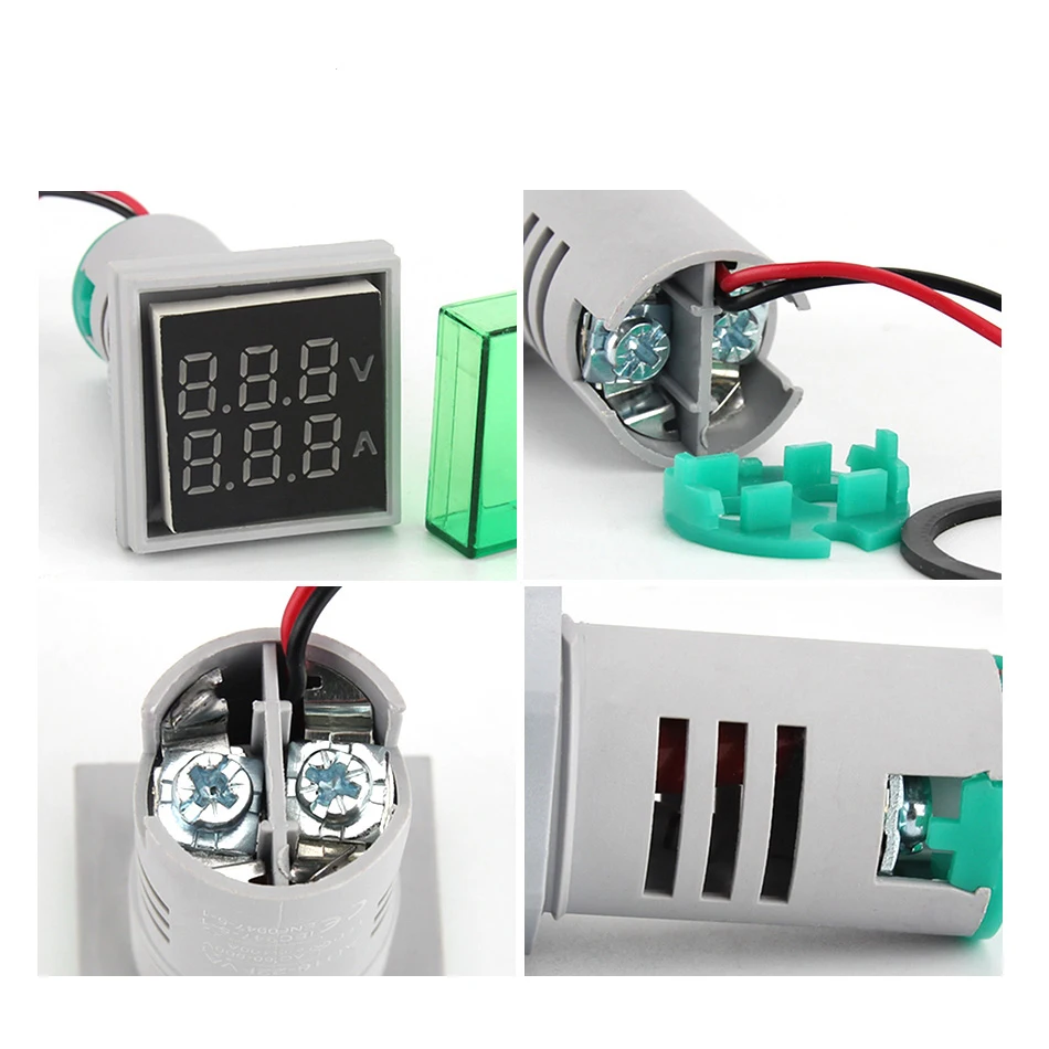 Измеритель напряжения и тока 2-в-1 220 В Точное обнаружение цифровой светодиодный