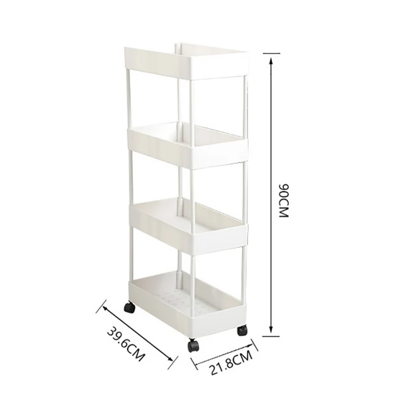 

Multifunctional 4-layer Cart, Black And White Rectangular Groceries Sorting And Sorting, Many Layers#1#1