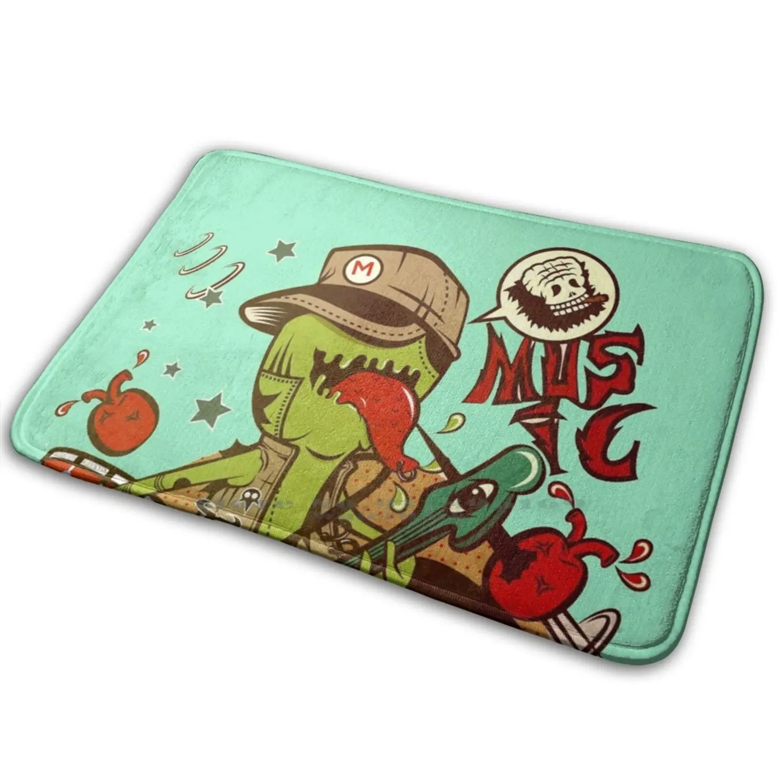 Коврик с рисунком рок-музыки нескользящий коврик для входной двери музыки и