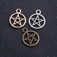 12pcs 1621mm star charm three color vintage metal zinc alloy fine trendy pentagram pendant charms for jewelry