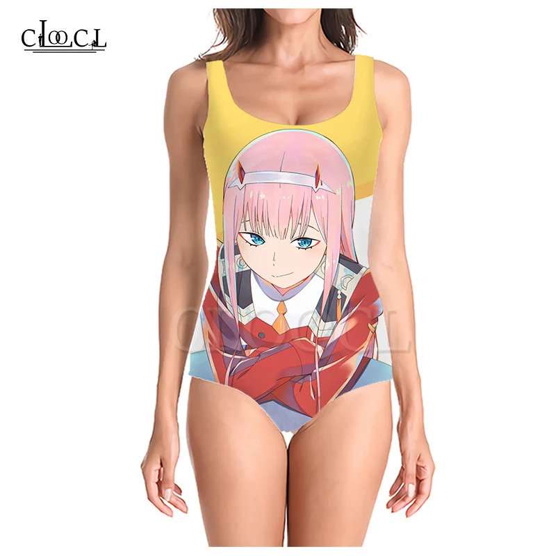 CLOOCL аниме дорогой в Franxx Zero Two Цельный купальник для девушек с 3D принтом без