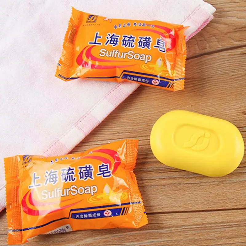 

1pc Shanghai Sulfur Soap Acne Treatment Blackhead Remover Soap Whitening Cleanser Oil-control Chinese Traditional Skin Care Hot