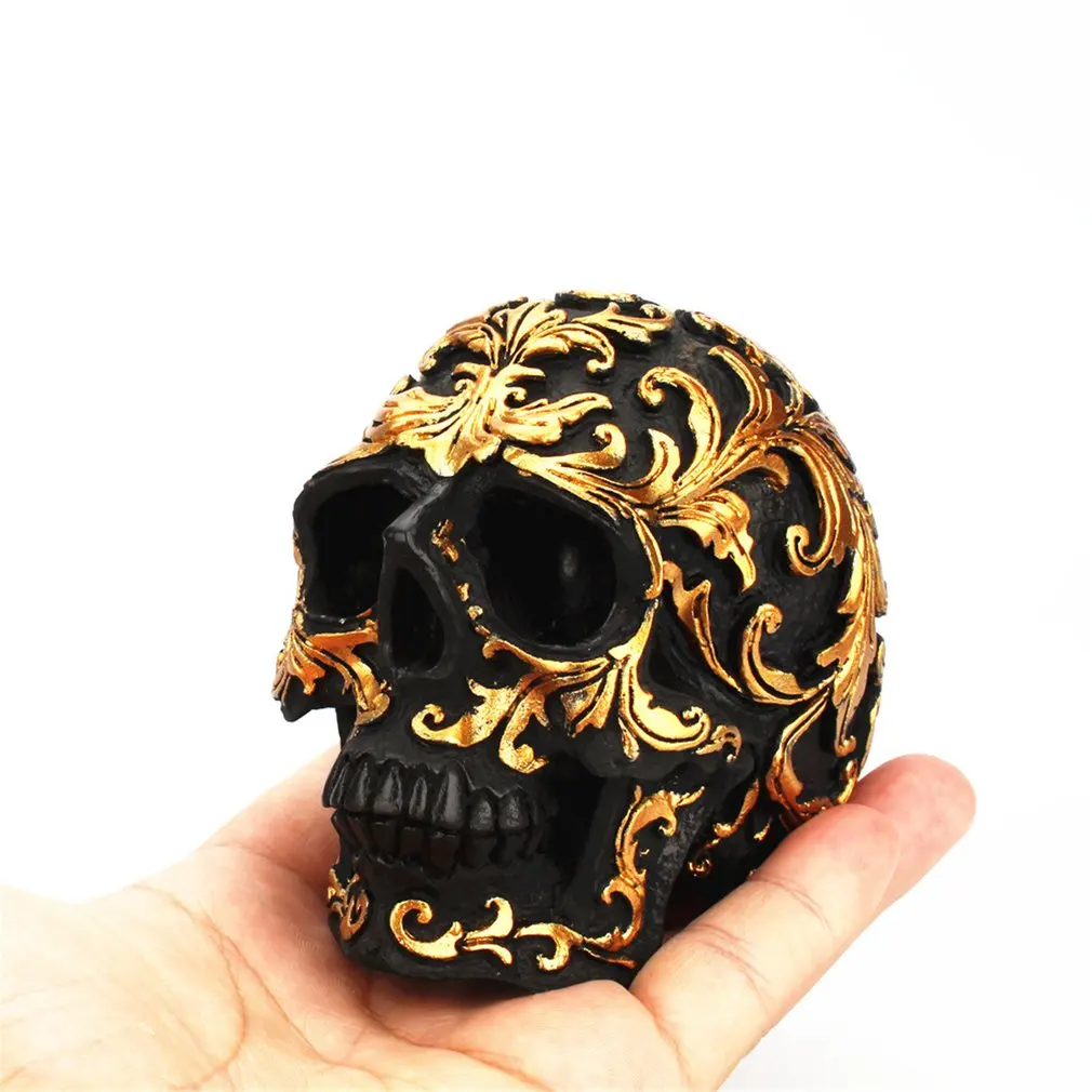 

Resin Small Size Skull Head Ornaments for Bar Home Decoration Desktop Gift Halloween Art Carving Statues