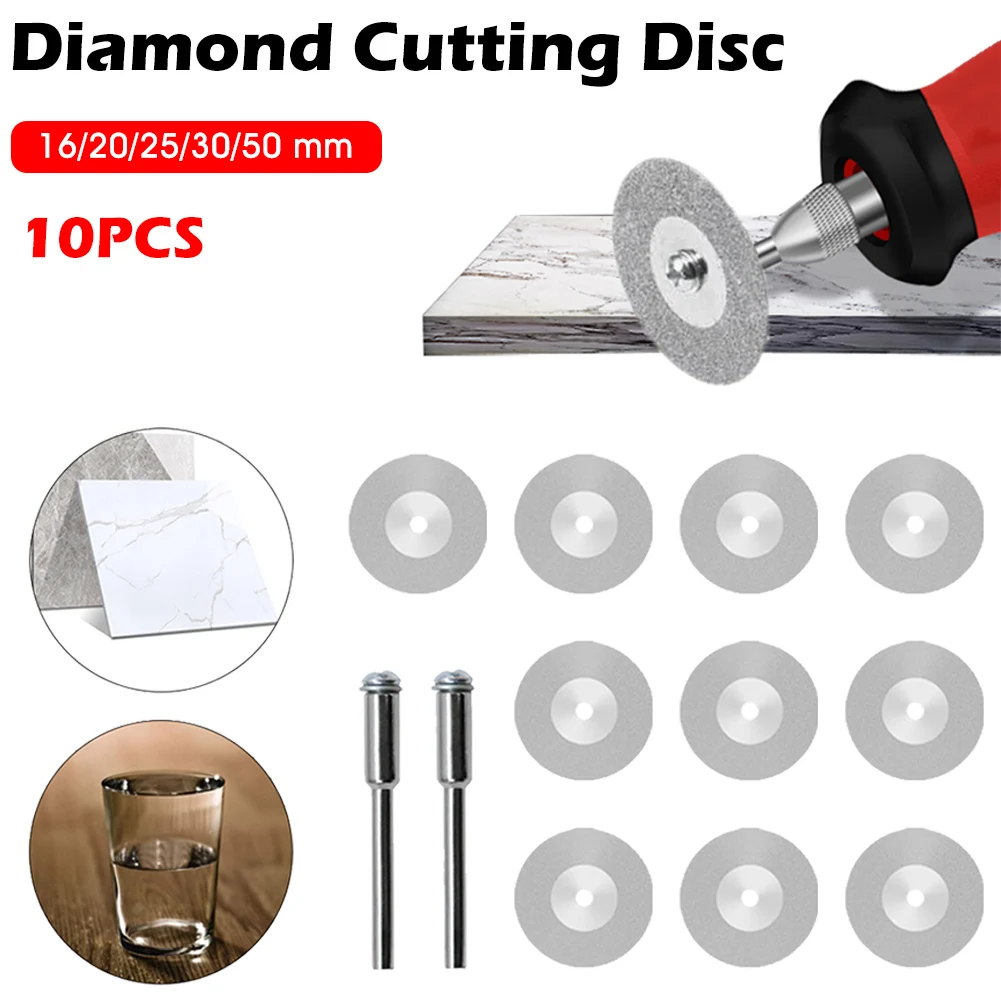 

10PCS Diamond Cutting Wheel with 2PCS 3mm Mandrel Abrasive Cutting Disc Grinding Wheel for Rotary Pneumatic Tools