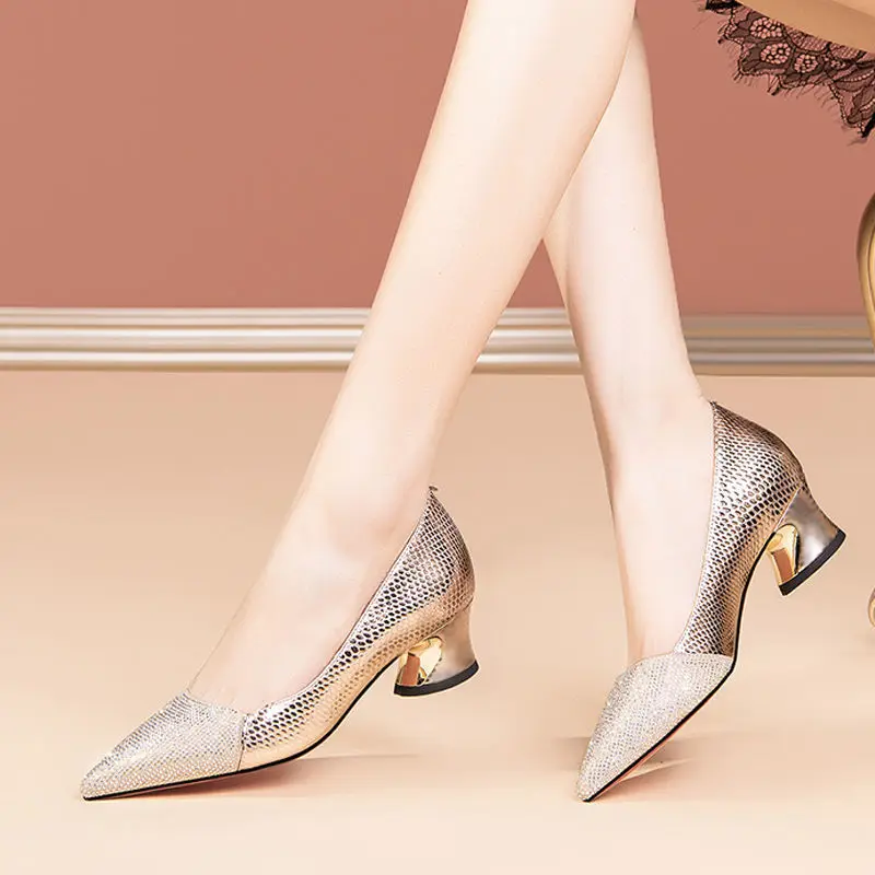 sapatos femininos women pointed toe multi color high quality slip on high heel shoes lady classic office pumps (0)