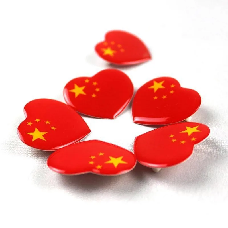 Китайские национальные красные Броши с флагом 2 шт./партия китайский значок в