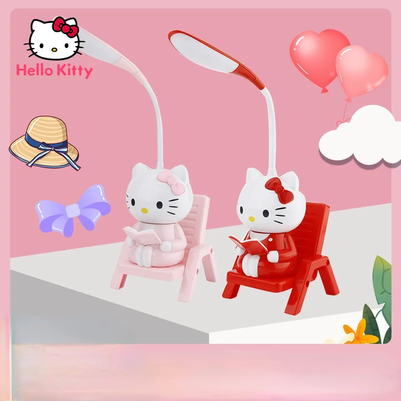 

Детская настольная лампа Hello Kitty, креативный мультяшный светильник для ухода за глазами, для студенческого общежития, спальни, прикроватная ...