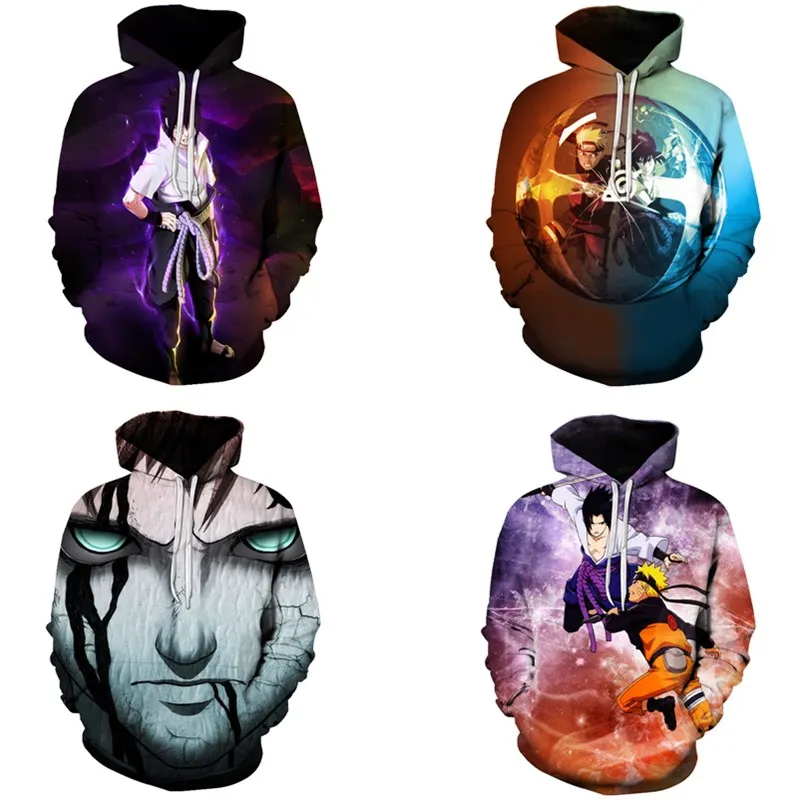 Япония Аниме Наруто балахон Акацуки красное облако 3D печать черный Харадзюку