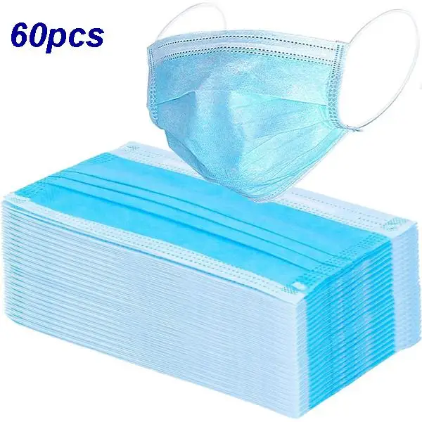 Маска 3 слойная нетканые одноразовые эластичный рот из мягкой дышащей ткани