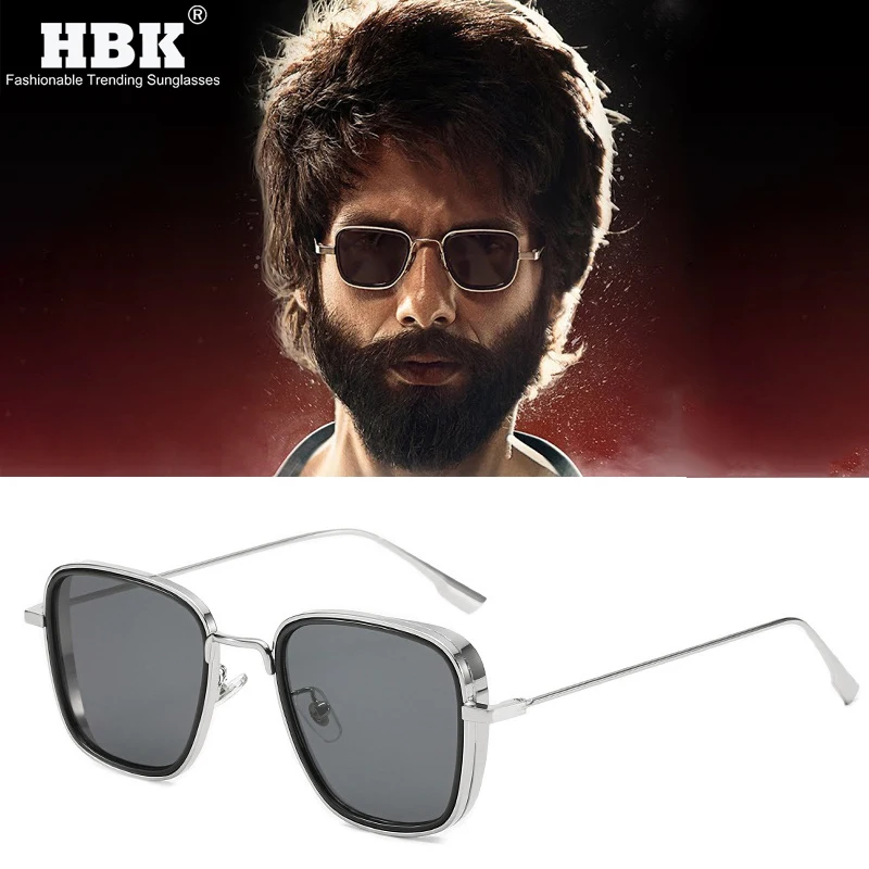 Солнцезащитные очки HBK мужские/женские UV400 квадратные из сплава в стиле стимпанк