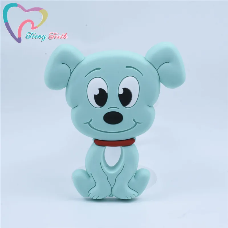 Turquoise 10 шт. собачий силиконовый Прорезыватель Прорезыватели для зубов жевательные товары в форме животных для малышей подарок для кормления без БФА, Силиконовый грызунок для собак - Окраска металла: Turquoise