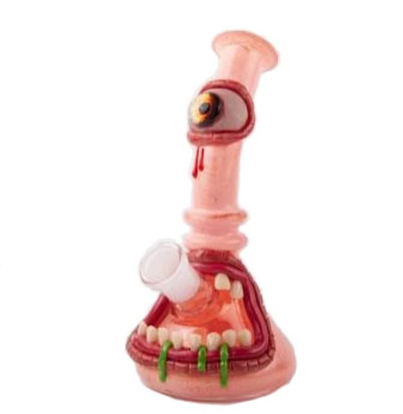 

Fangs Single Eye Hookah Fear Glass Tube Glass Oil Collector Shisha Smoking Pipe Blunt Dab Rig Bowl Set Hookah