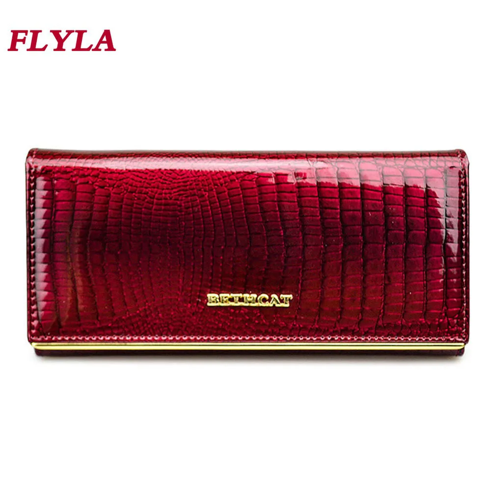 

2021 New Luxury Genuine Leather Wallet Women Long Card Holder Purse Ladies Money Bags Crocodile Pattern Wallet for Women