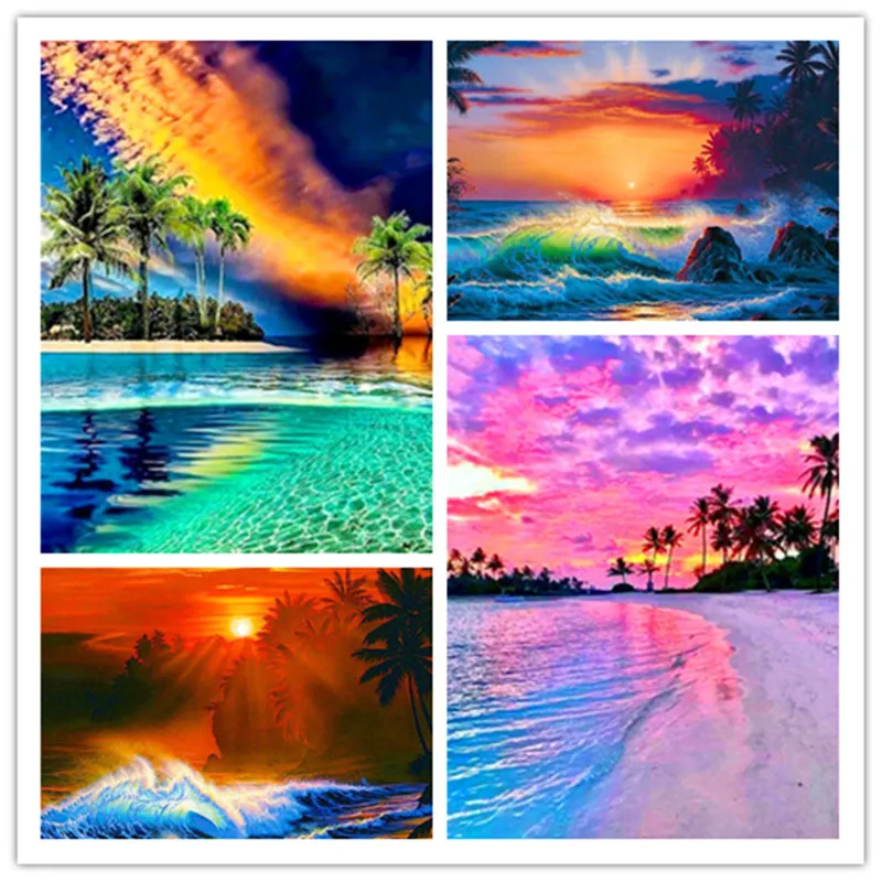 Алмазов картина нового вышивка морской пейзаж картины Стразы 5D DIY Бриллиантовая