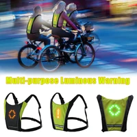 bicycle wireless remote control warning led light usb charging turn signal light waterproof backpack vest reflective safety vest
