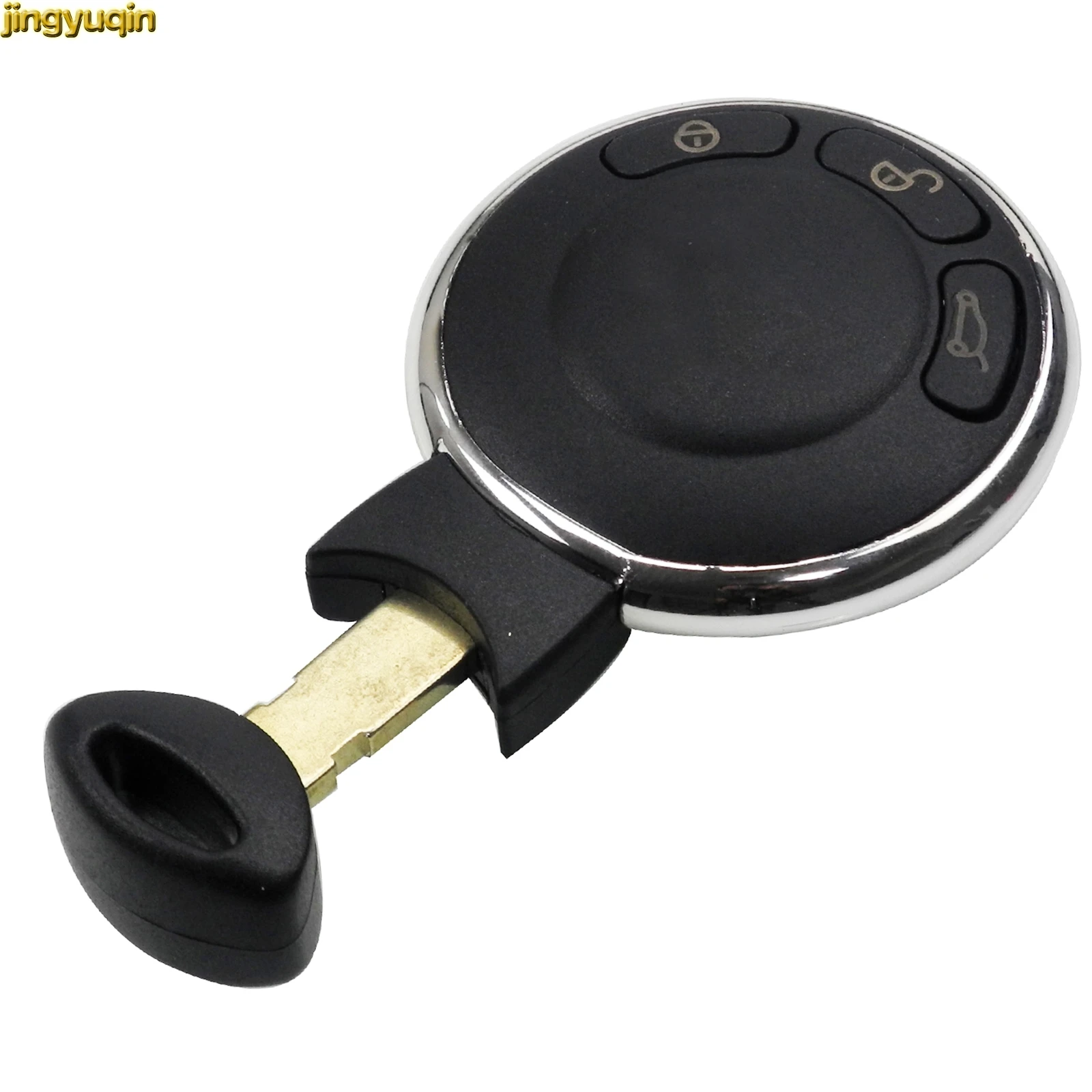 

Jingyuqin Remote Smart Card Key Shell Cover Replacement Fob for BMW Mini Cooper 3 Buttons Auto Smart Key Uncut Blade Styling